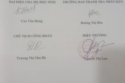 Biên bản niêm yết công khai các khoản thu dầu năm học 2023 – 2024